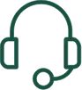 Green headphone icon.