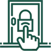 Icon with a keyhole symbol in the center.