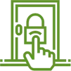 Icon with a keyhole symbol in the center.